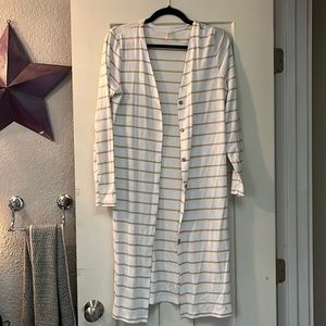 Lazy Sunday yellow and white striped sweater